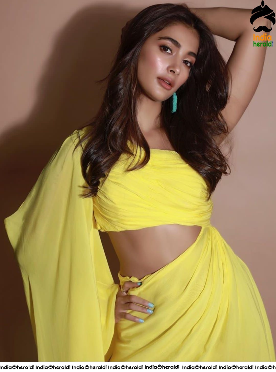 Pooja Hegde Too Hot in Yellow Frock flaunting her Dusky Beauty