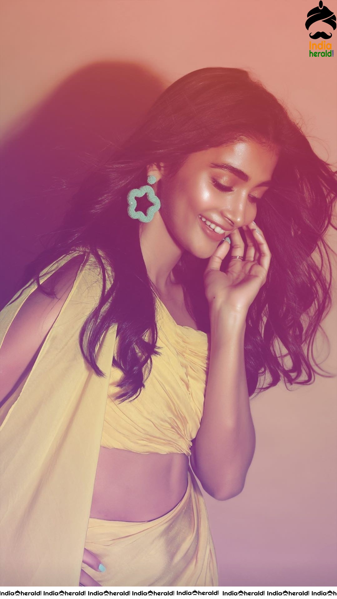 Pooja Hegde Too Hot in Yellow Frock flaunting her Dusky Beauty