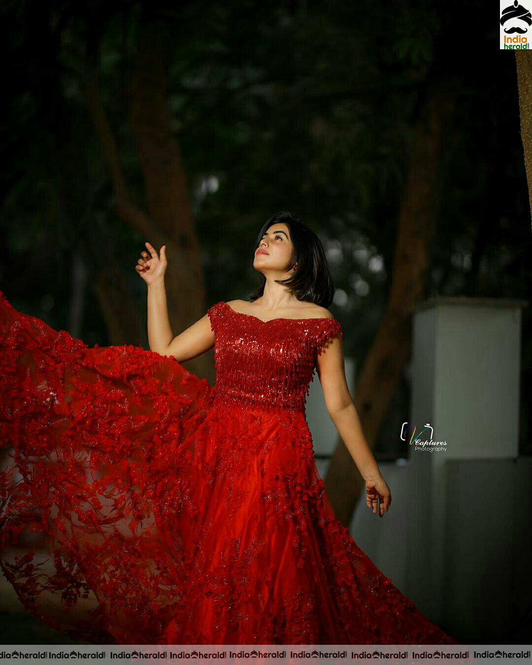 Poorna Cute and Hot Stills In Red Attire