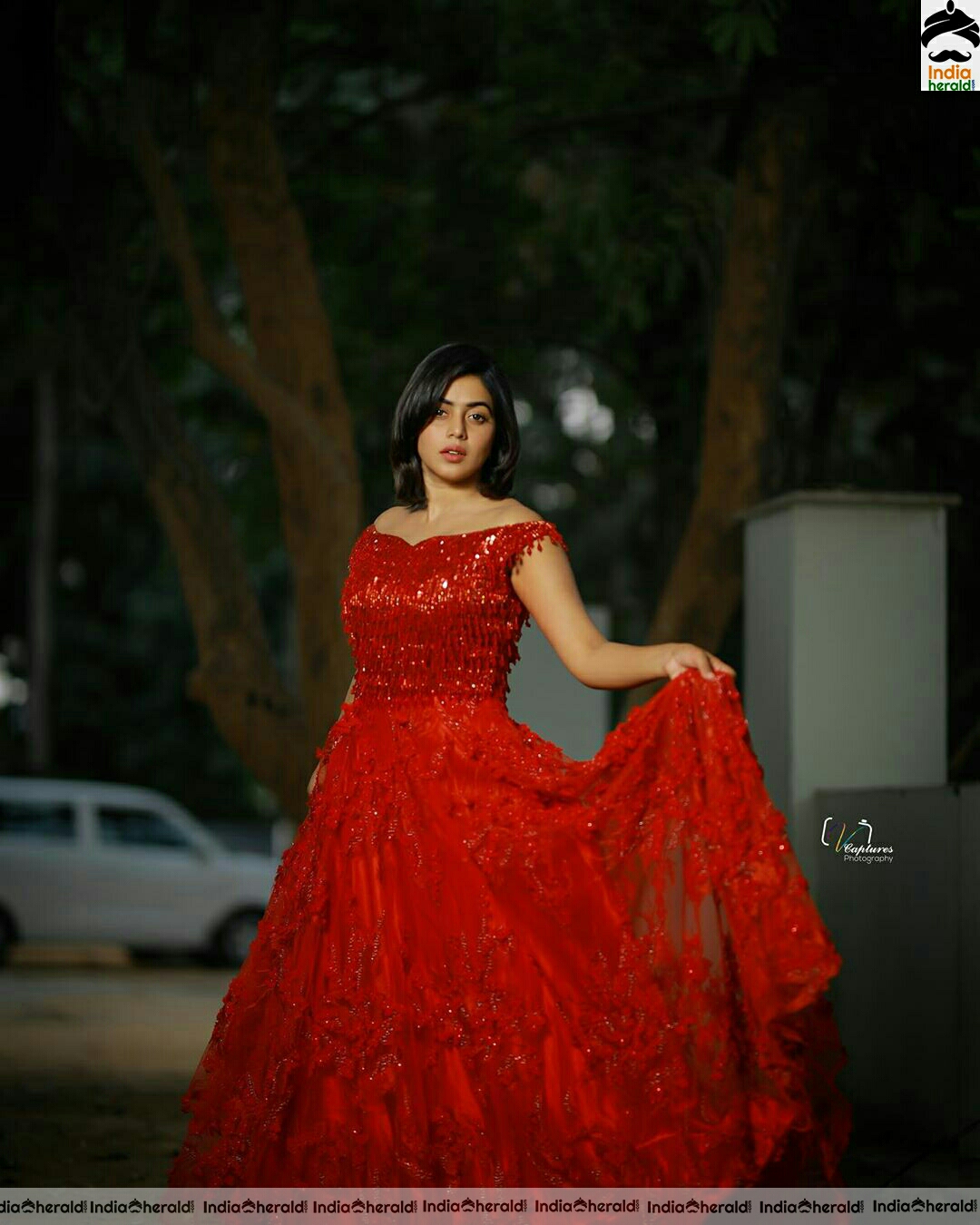 Poorna Cute and Hot Stills In Red Attire