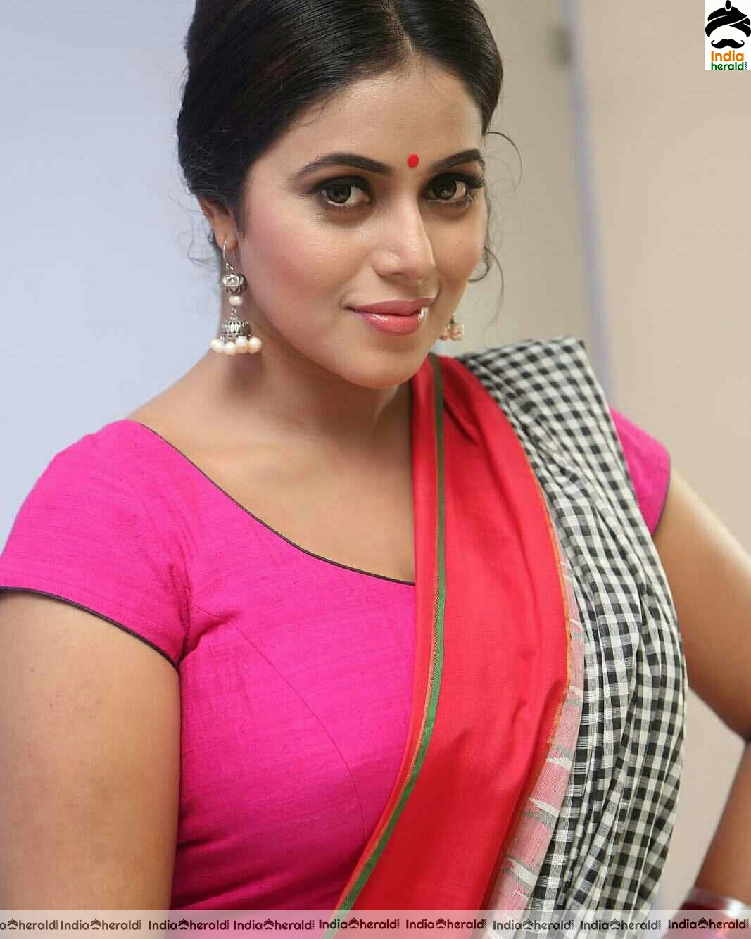 Poorna Hot Pink Dress Stills