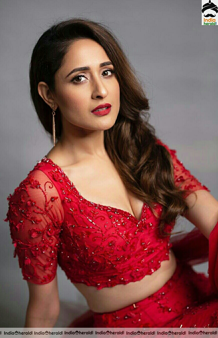 Pragya Jaiswal Hot In Red Dress Stills