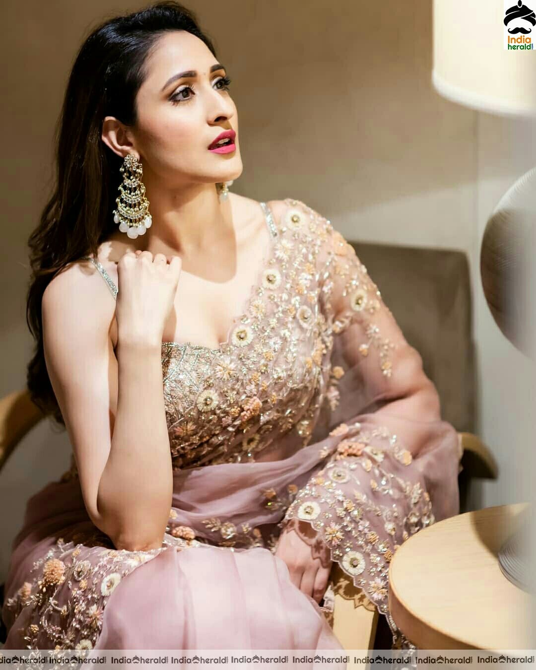 Pragya Jaiswal Hot Net Saree Stills