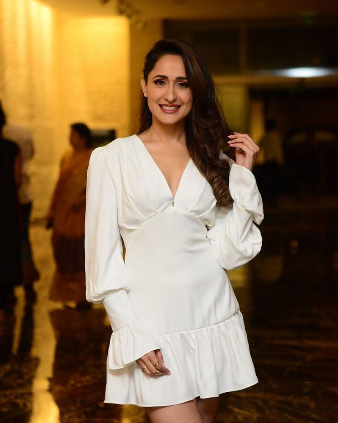 Pragya Jaiswal Looking Hot In White Bath Robe Look Like Dress