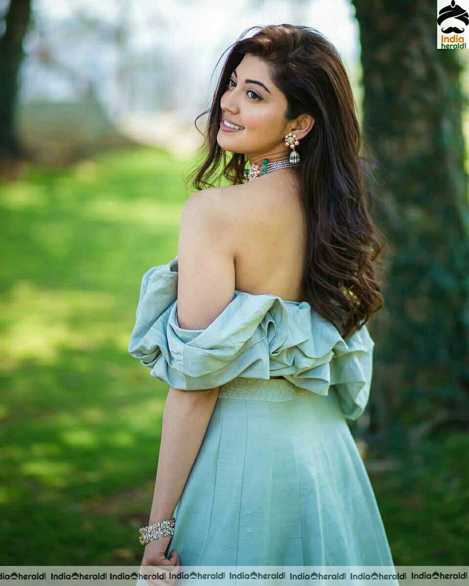 Pranitha Hot Latest Green Tubeless Dress Stills