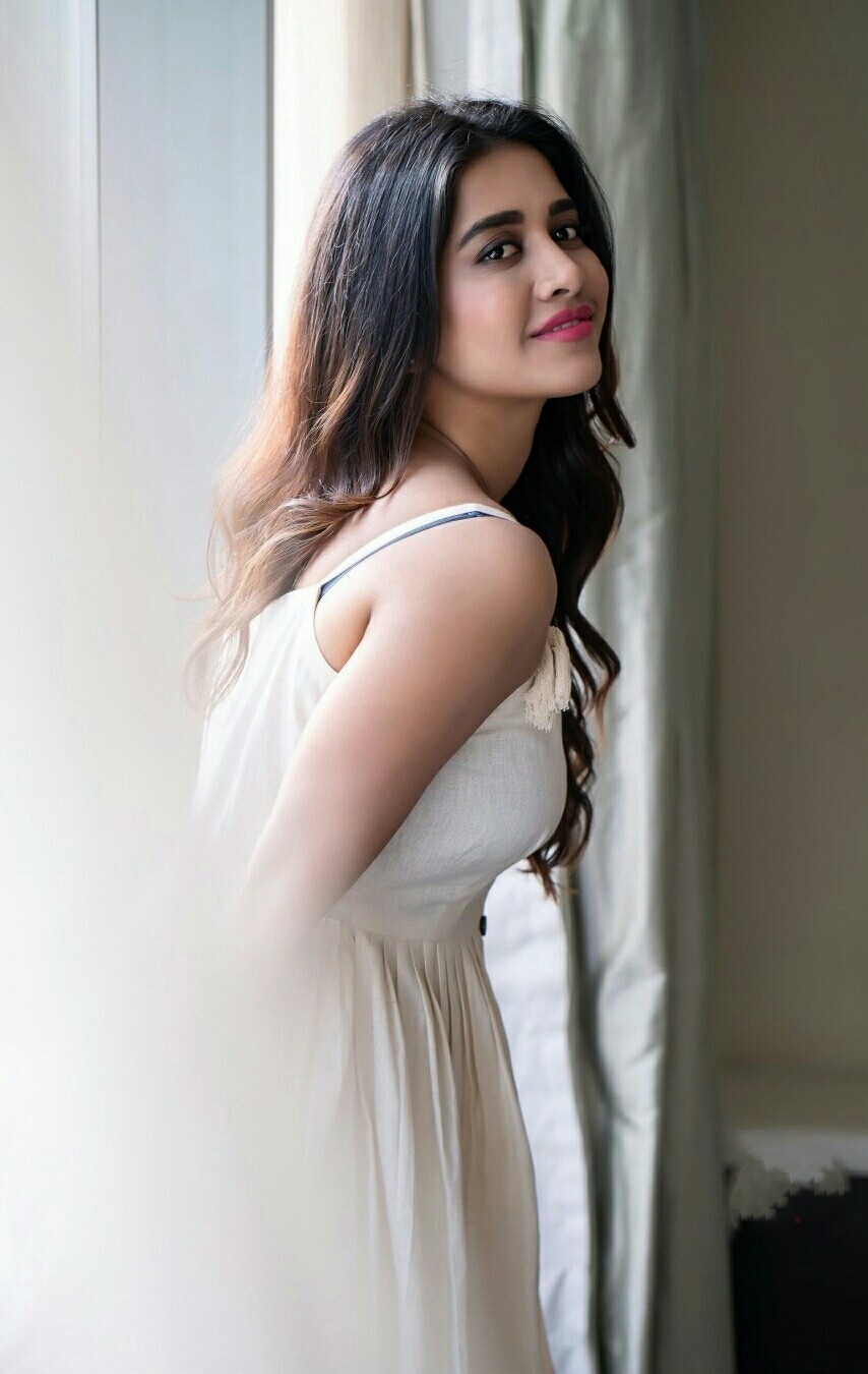 Pretty Babe Nabha In White Dazzling Dress