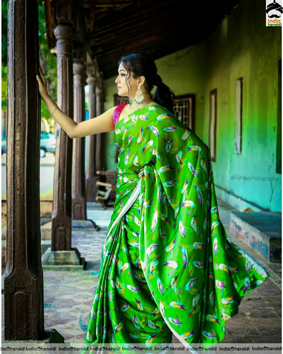 Priya Mani Cute Green Saree Stills