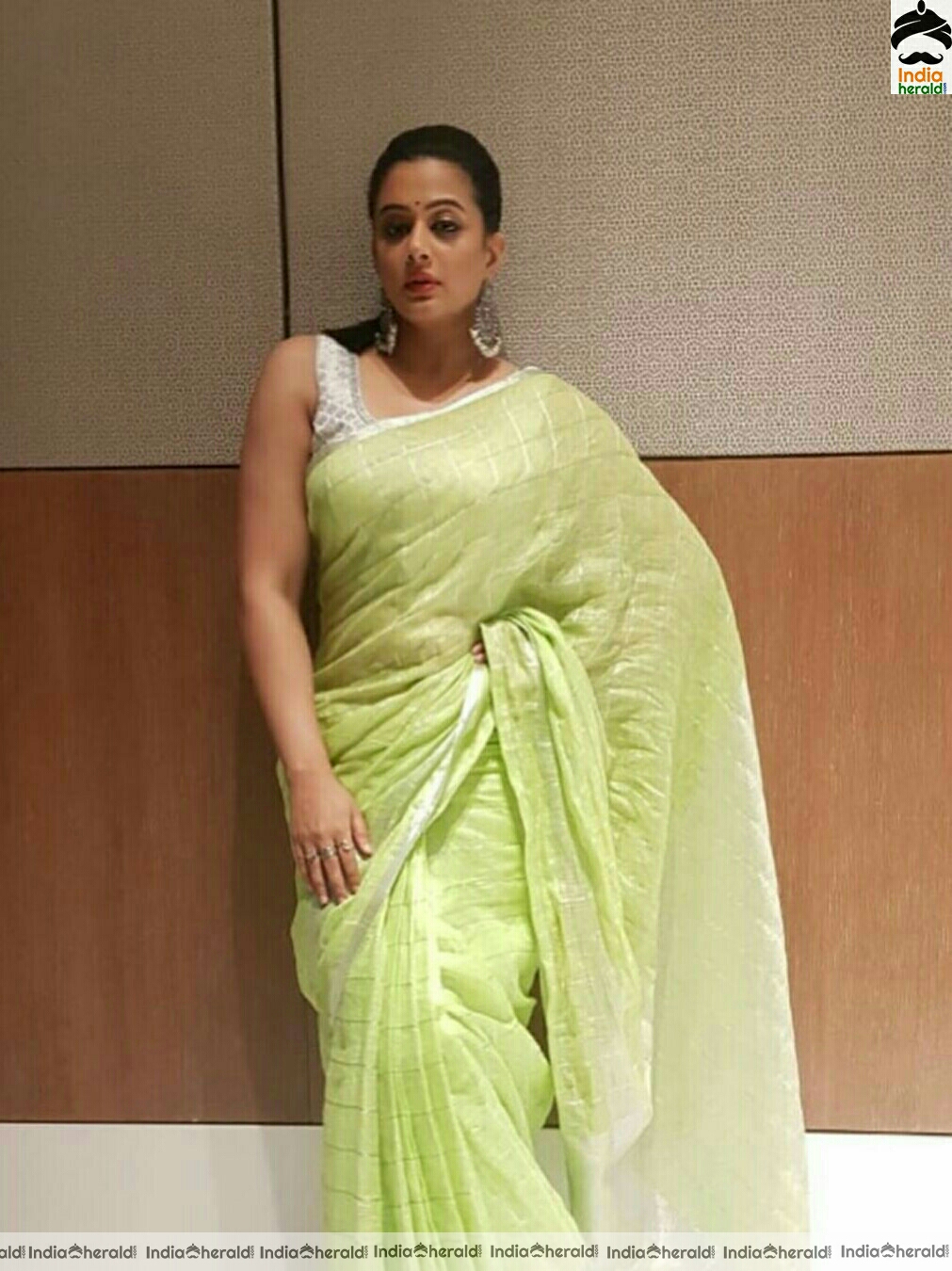 Priya Mani Cute Green Saree Stills
