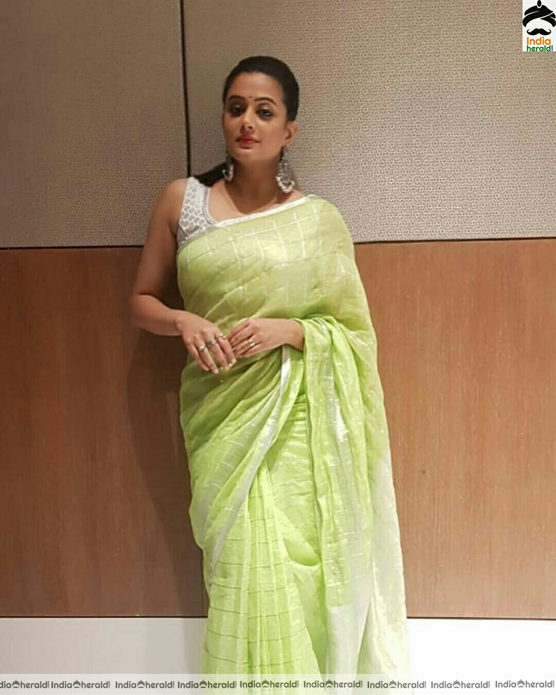 Priya Mani Cute Green Saree Stills