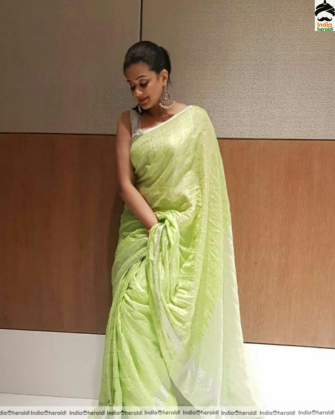Priya Mani Cute Green Saree Stills