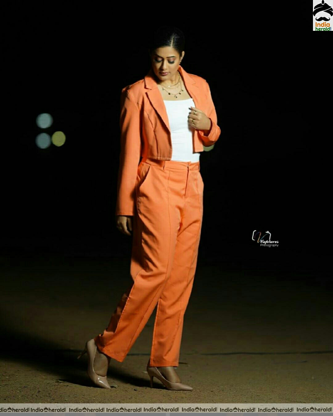 Priya Mani Latest Cute Orange Dress Stills