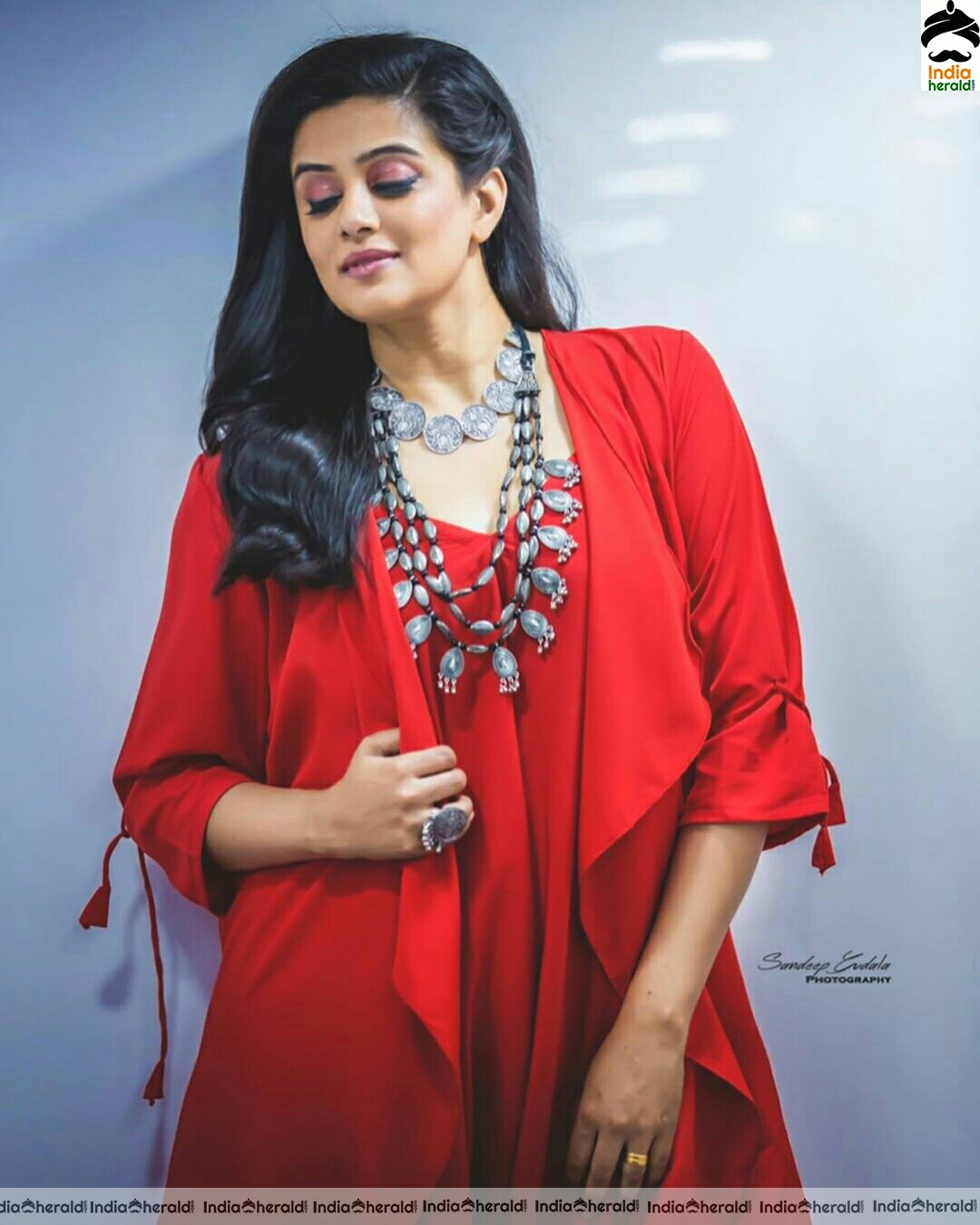 Priya Mani Latest Cute Red Dress stills