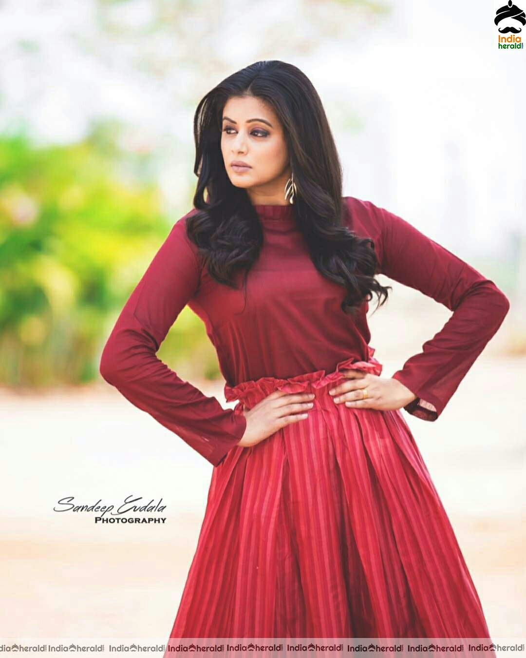 Priya Mani Latest Cute Red Dress stills
