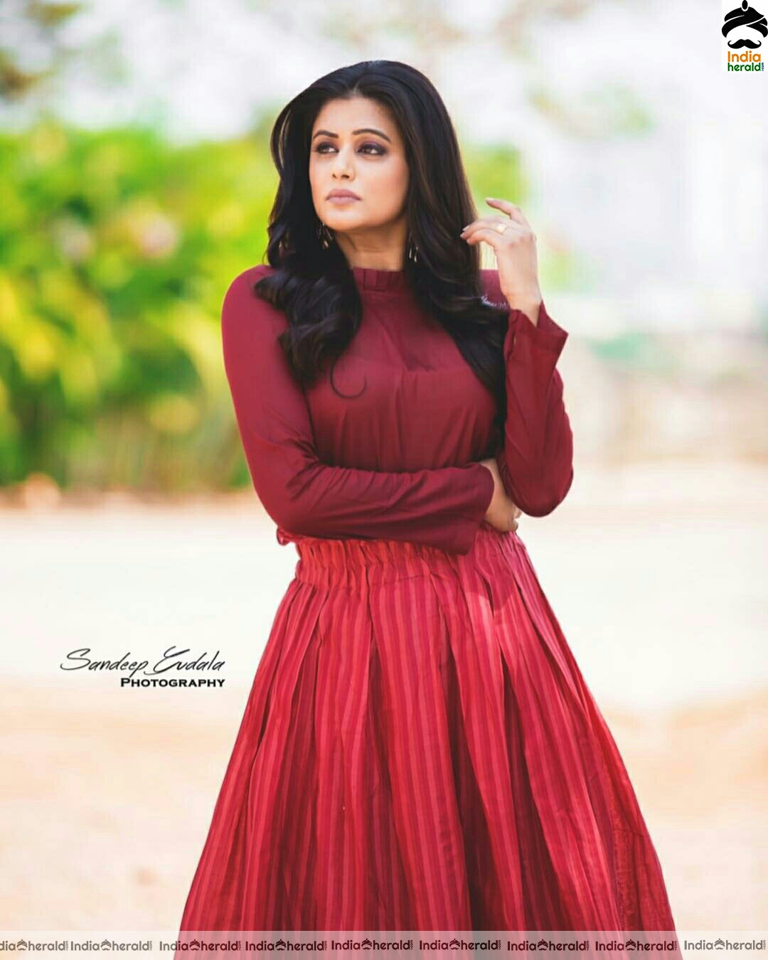 Priya Mani Latest Cute Red Dress stills