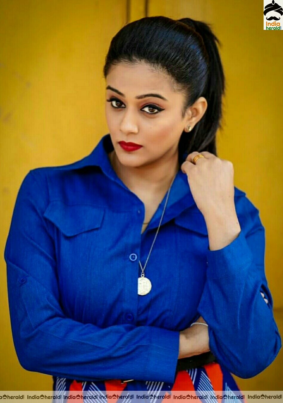 Priyamani Latest Blue Dress Photoshoot