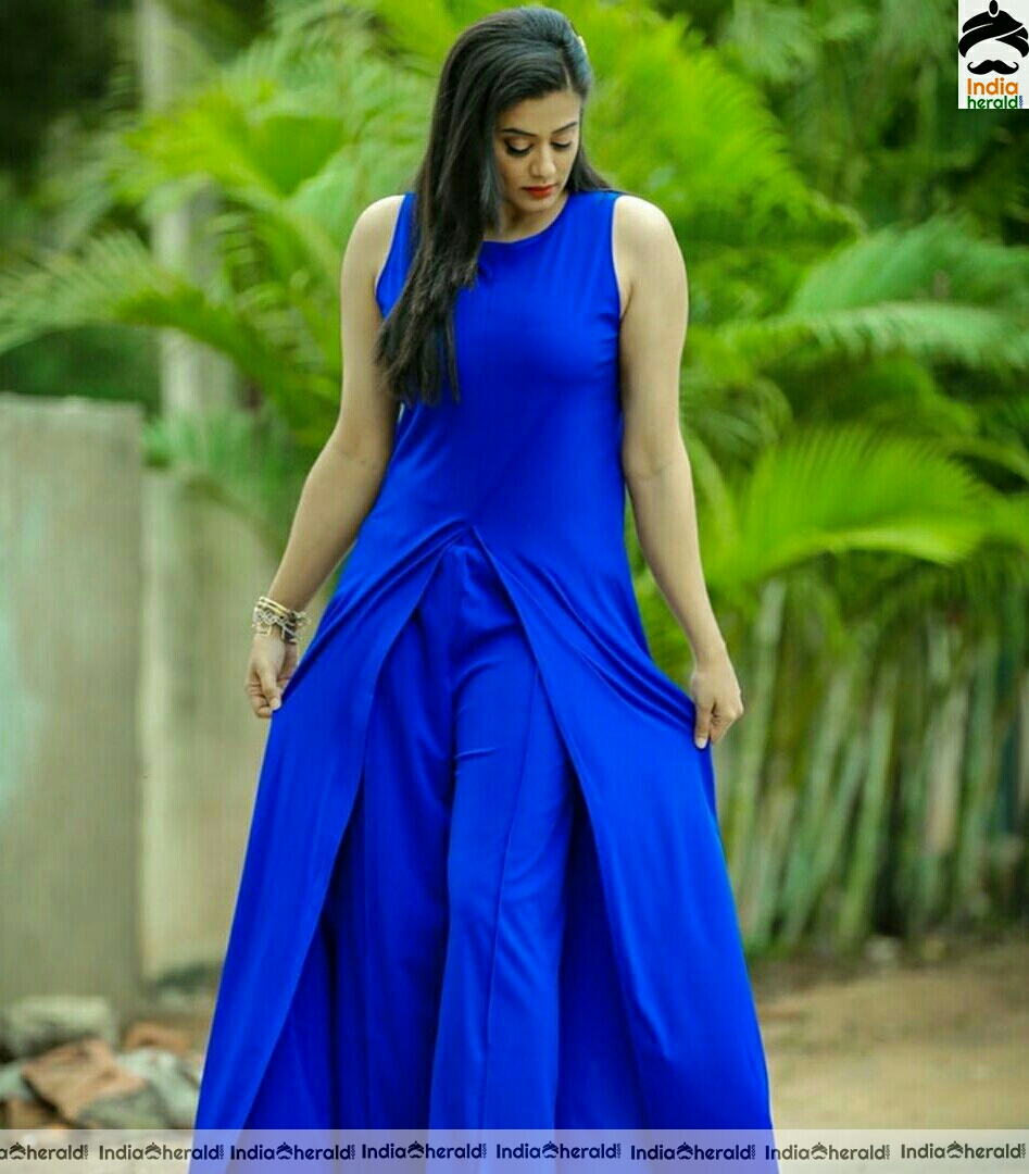 Priyamani Latest Blue Dress Photoshoot