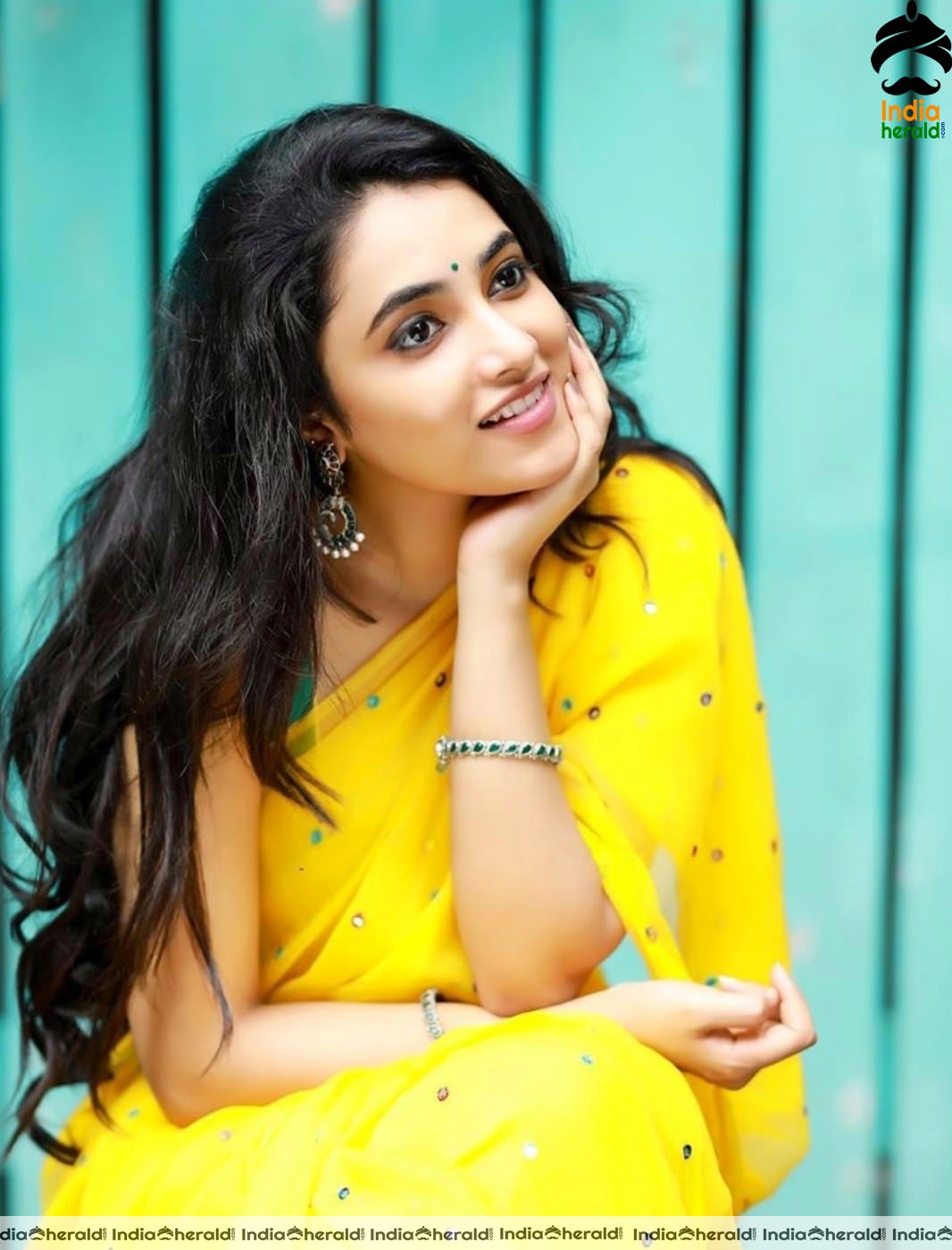 Priyanka Arul Mohan in Yellow Saree and Sleeveless Blouse