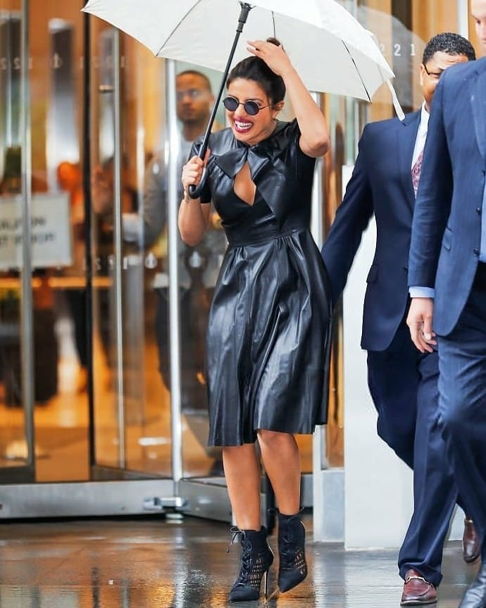 Priyanka Chopra Caught In Rain At NYC