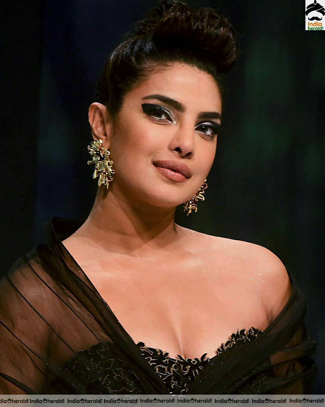 Priyanka Chopra Hot Black Dress Stills