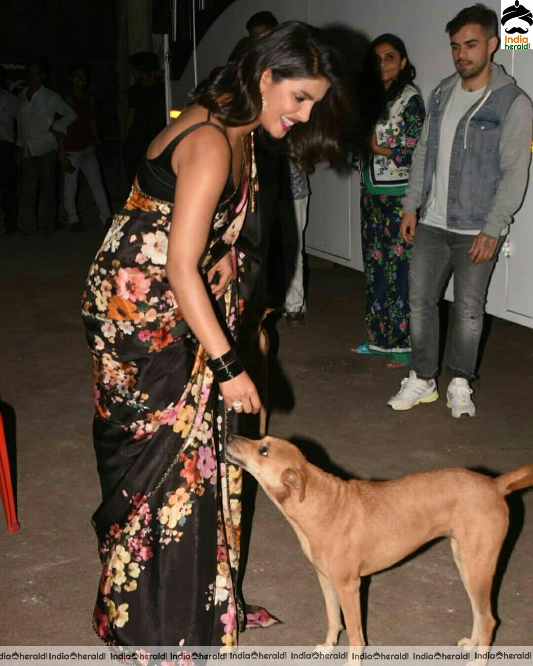 Priyanka Chopra Hot In Black Sleeveless Blouse and Saree