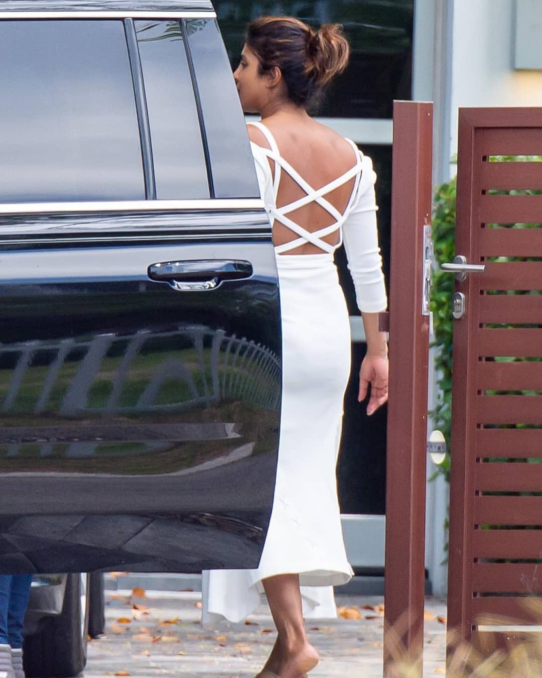 Priyanka Chopra In A Hot White Frock In The Street Of New York