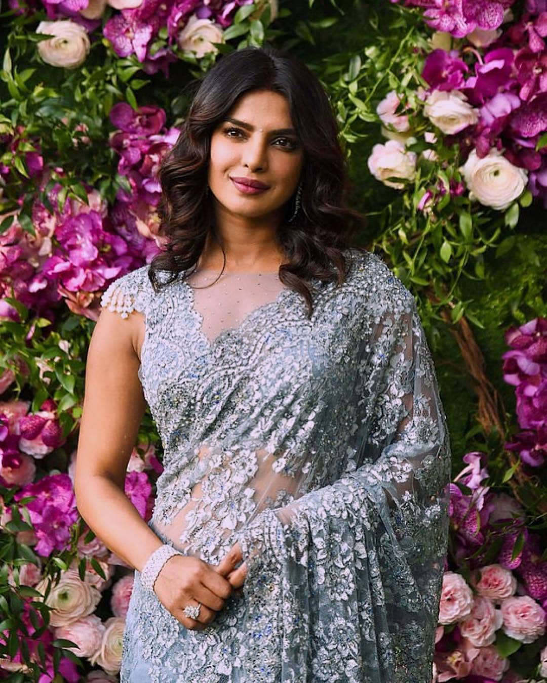 Priyanka Chopra Looking Hot In A Transparent Net lSaree