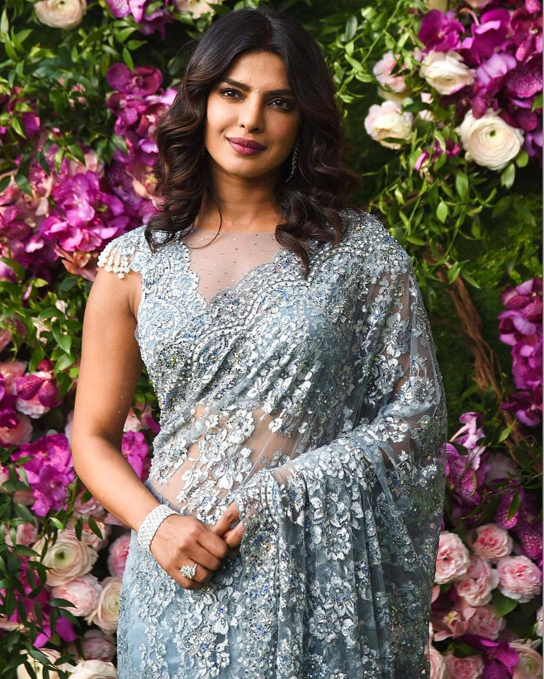 Priyanka Chopra Looking Hot In A Transparent Net lSaree