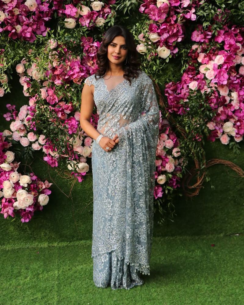 Priyanka Chopra Looking Hot In A Transparent Net lSaree