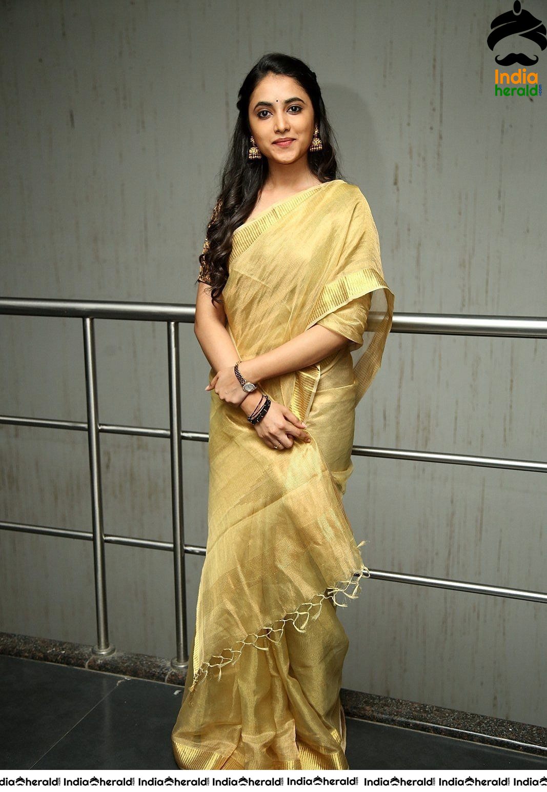 Priyanka Mohan looking Gorgeous In Golden Saree