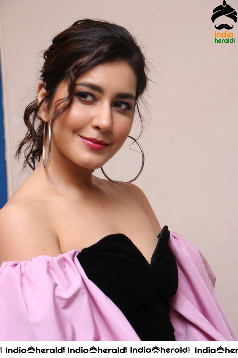 Raashi Khanna Hot from the song launch of her next Telugu release Prati Roju Pandage Set 1