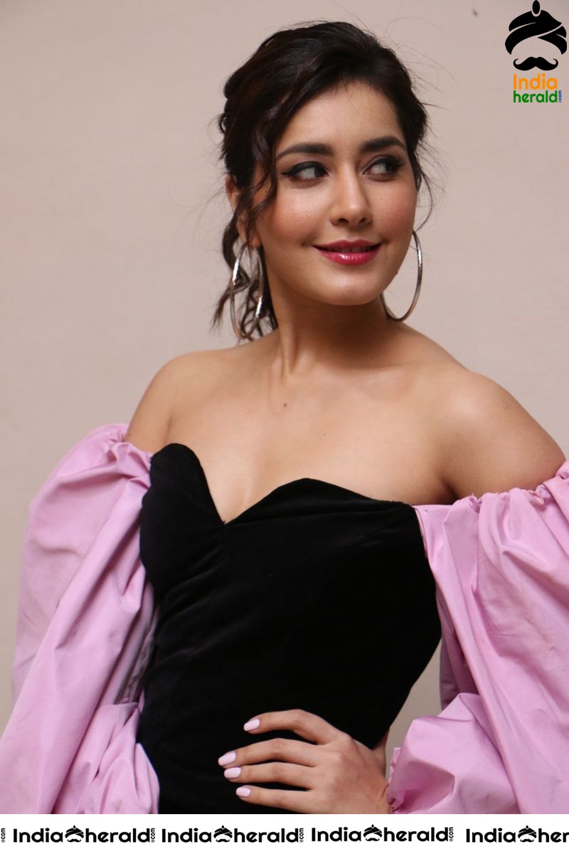 Raashi Khanna Hot from the song launch of her next Telugu release Prati Roju Pandage Set 1
