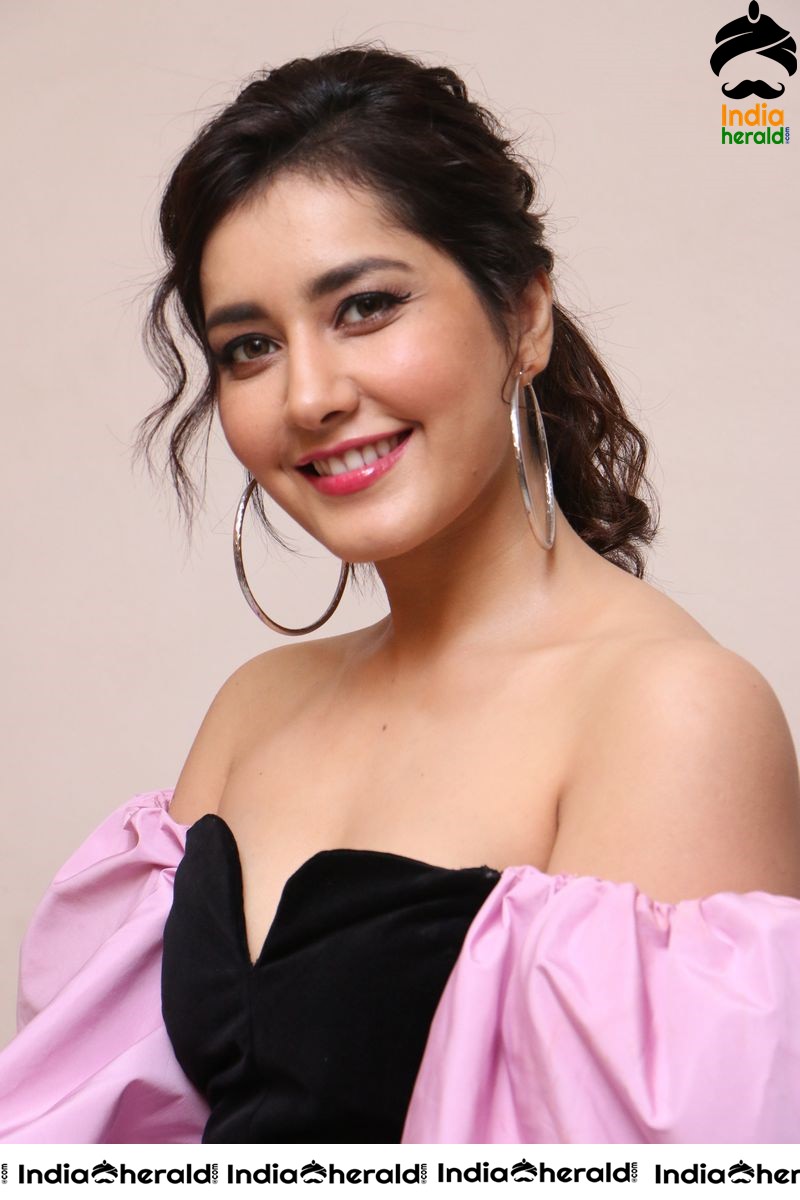 Raashi Khanna Hot from the song launch of her next Telugu release Prati Roju Pandage Set 1