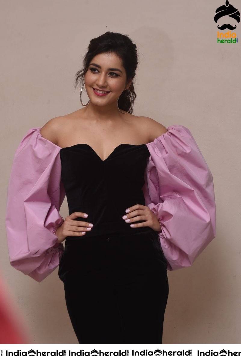 Raashi Khanna Hot from the song launch of her next Telugu release Prati Roju Pandage Set 2