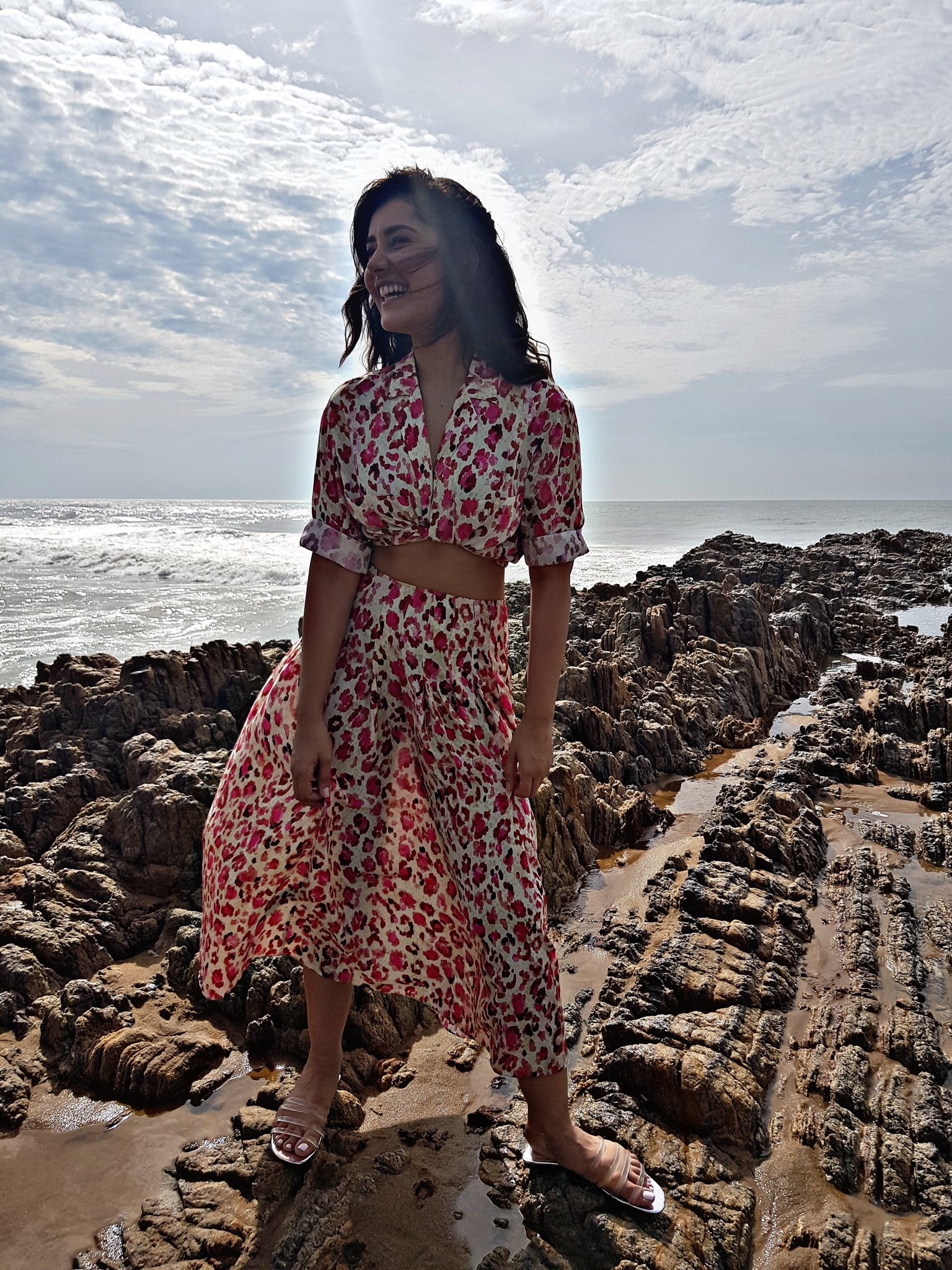 Raashi Khanna Hot In Polka Dots Top And Skirt