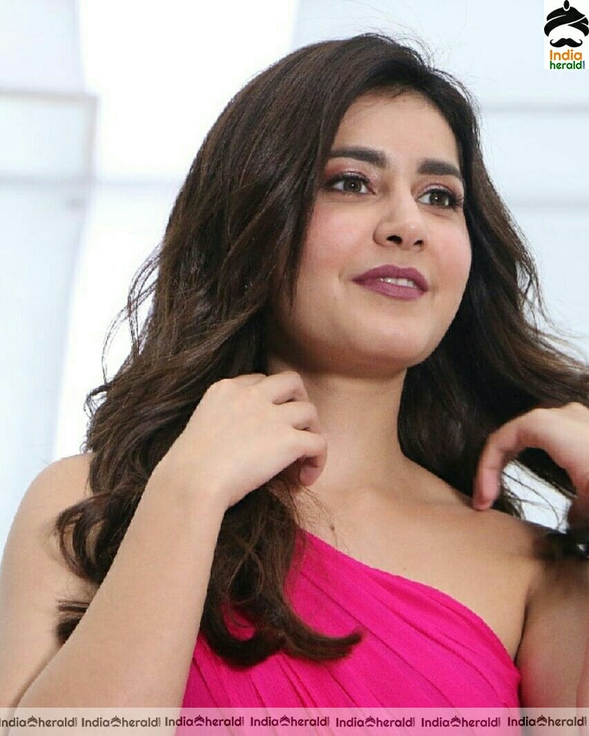 Raashi Khanna Hot Pink Dress Photos