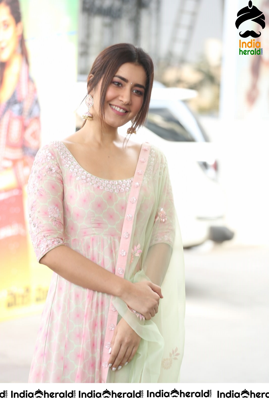 Raashi Khanna Looking like an Angel in this Light Color Dress Set 2