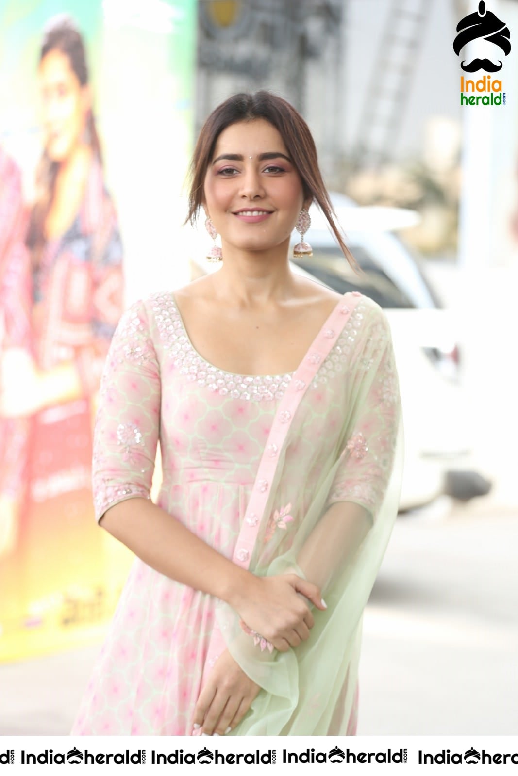 Raashi Khanna Looking like an Angel in this Light Color Dress Set 2