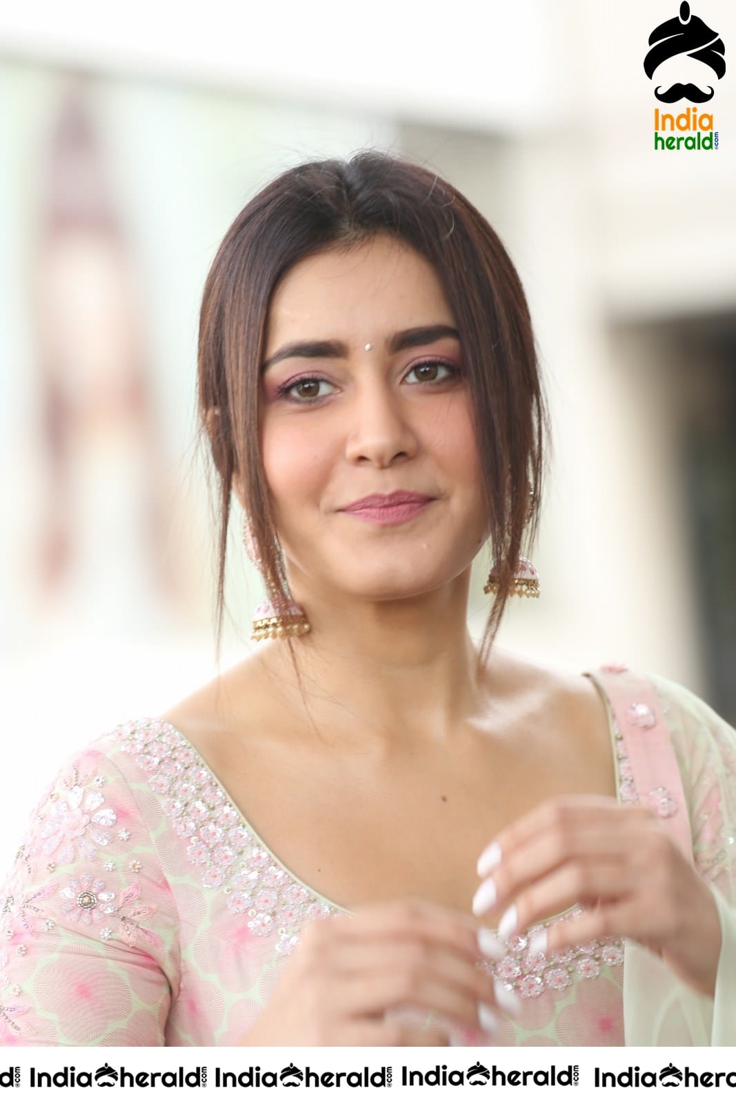 Raashi Khanna Looking like an Angel in this Light Color Dress Set 2