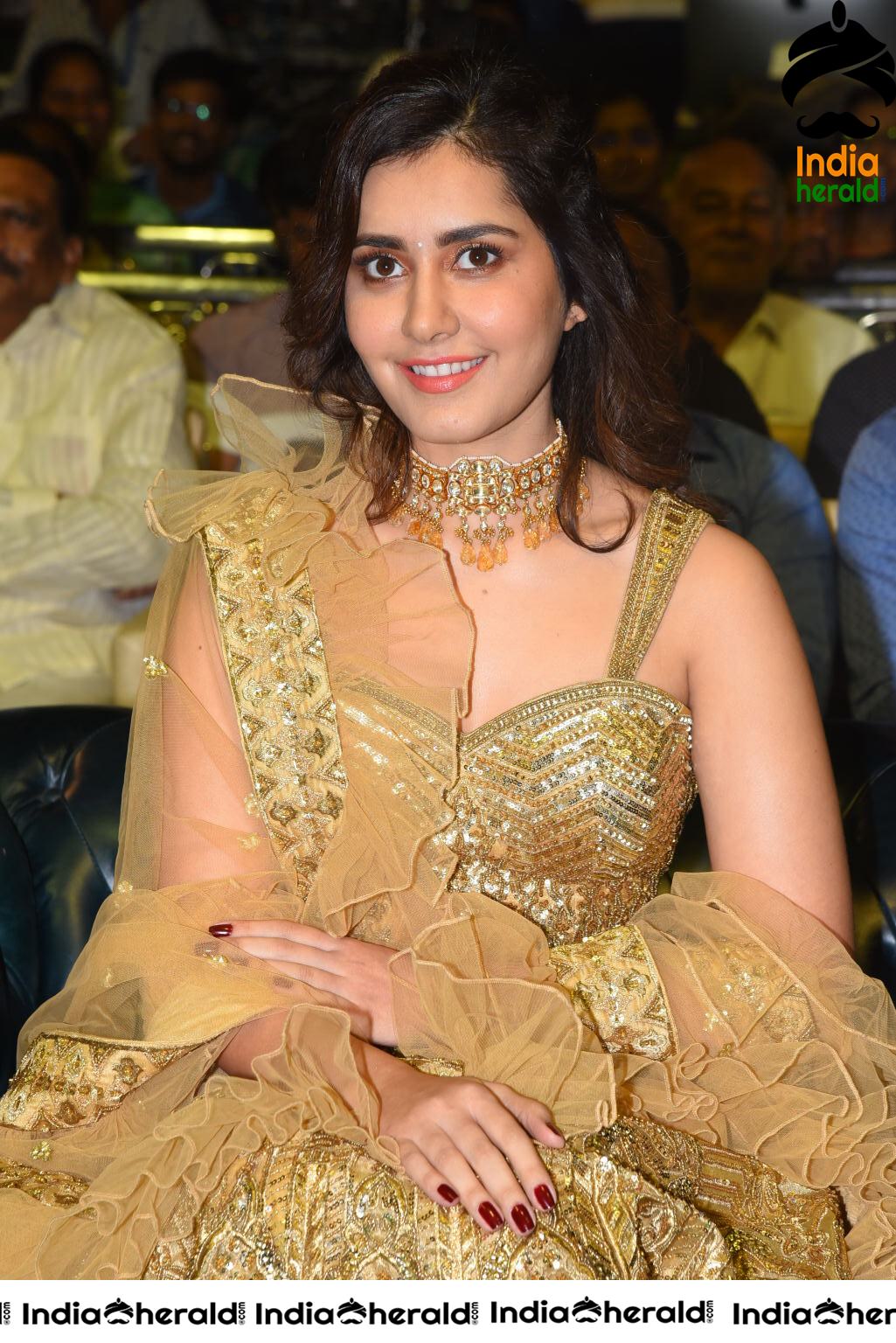 Raashi Khanna looks like a Golden Flower in Venky Pre Release Event Set 1