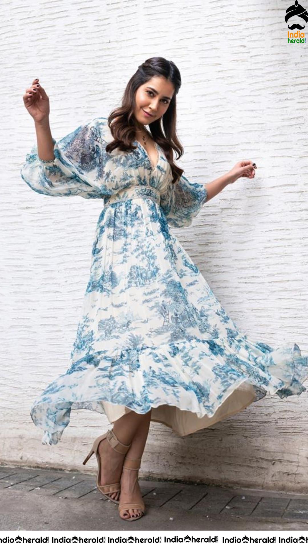 Raashi Khanna Teasing Hot Photoshoot in Floral Attire