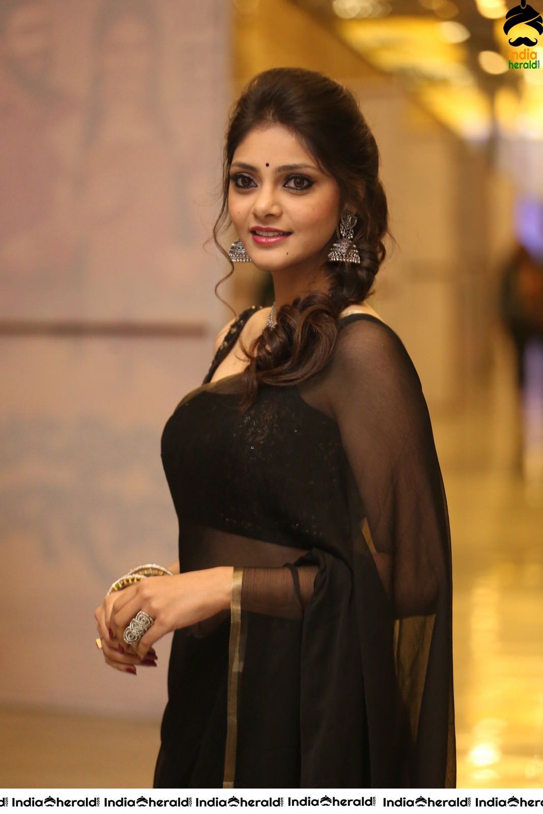Rahasya Gorak Latest Hot Photos in Black Transparent Saree Set 2