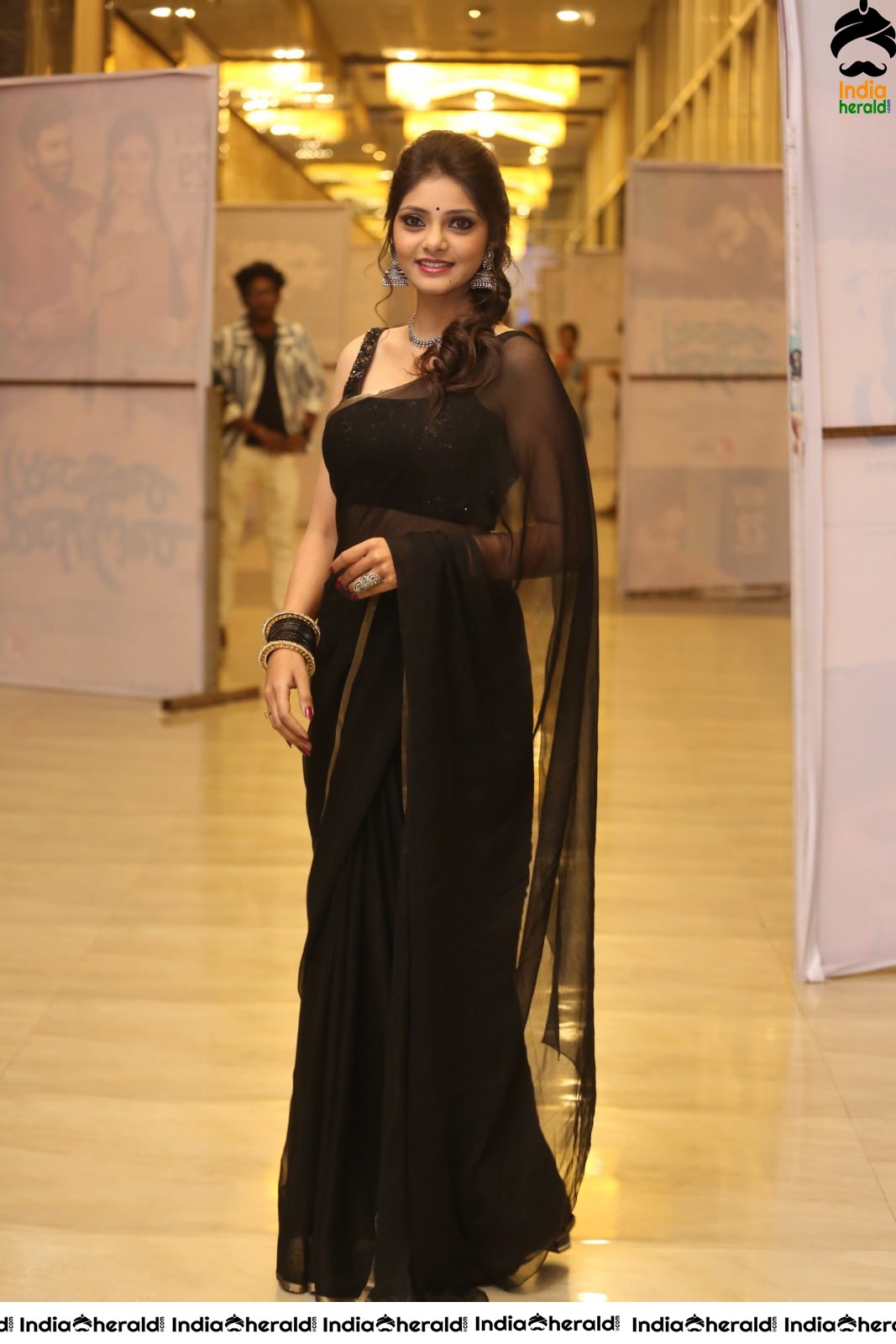 Rahasya Gorak Latest Hot Photos in Black Transparent Saree Set 2