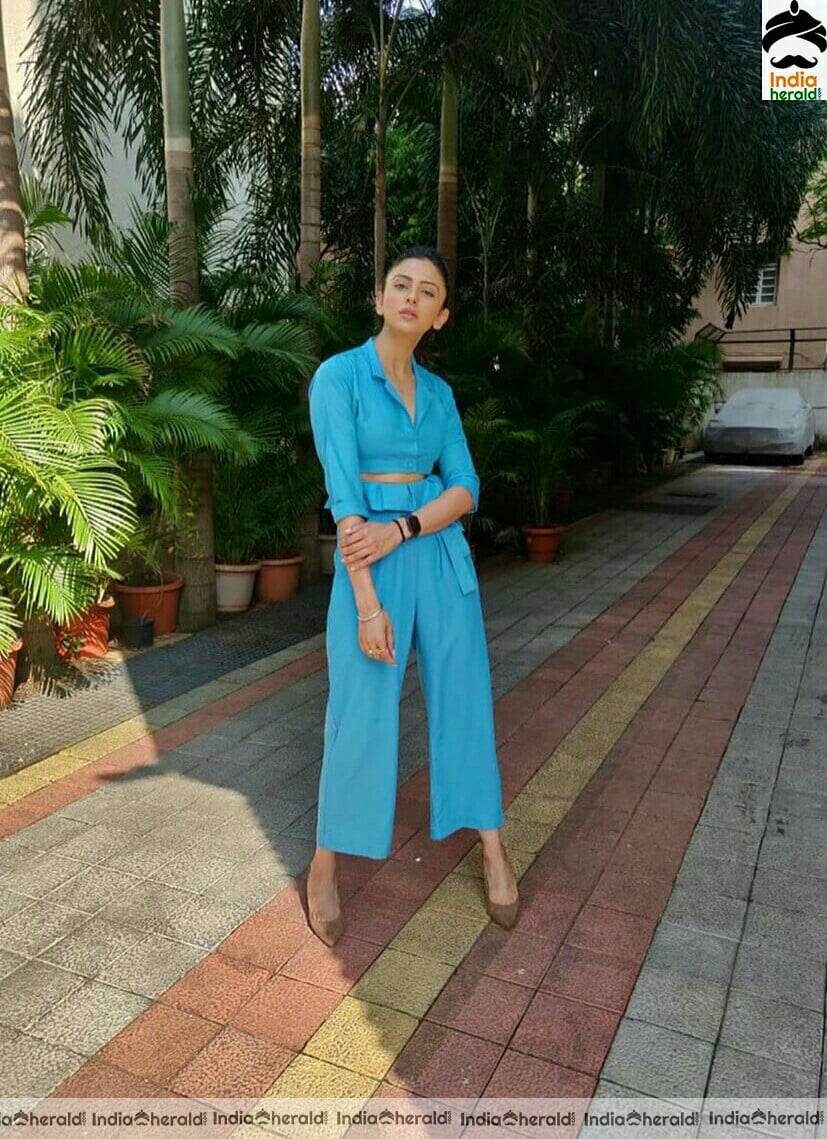 Rakul Preet Cute and Hot Blue Dress Stills