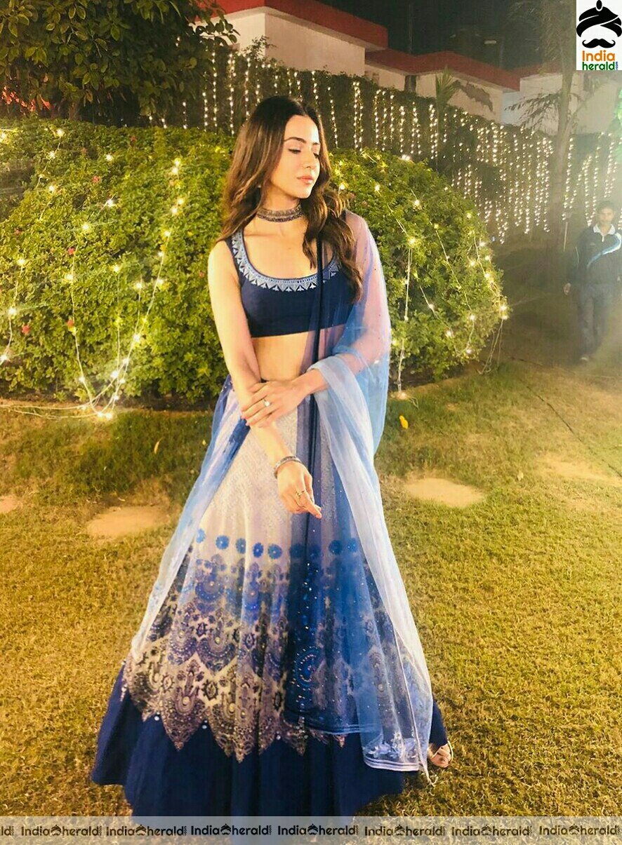 Rakul Preet Cute and Hot Blue Dress Stills