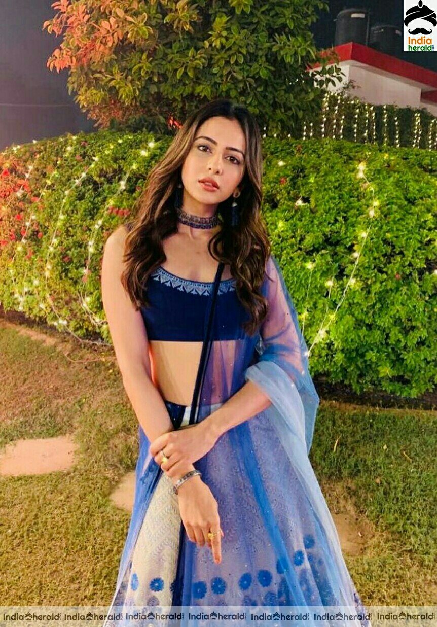 Rakul Preet Cute and Hot Blue Dress Stills