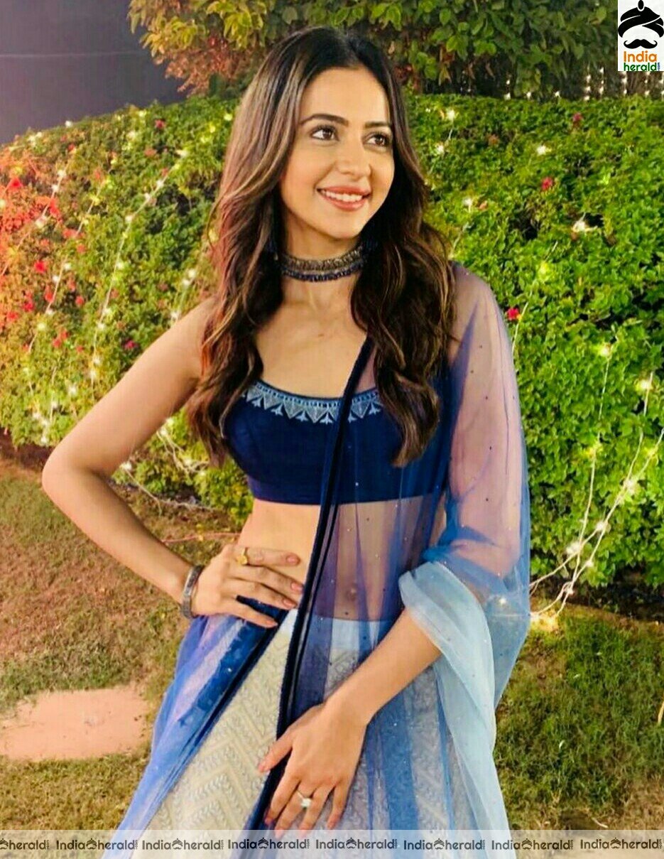 Rakul Preet Cute and Hot Blue Dress Stills