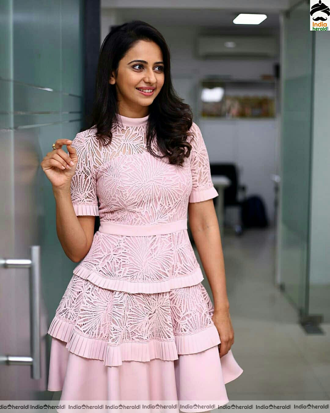 Rakul Preet Cute In Pink Short Frock Stills