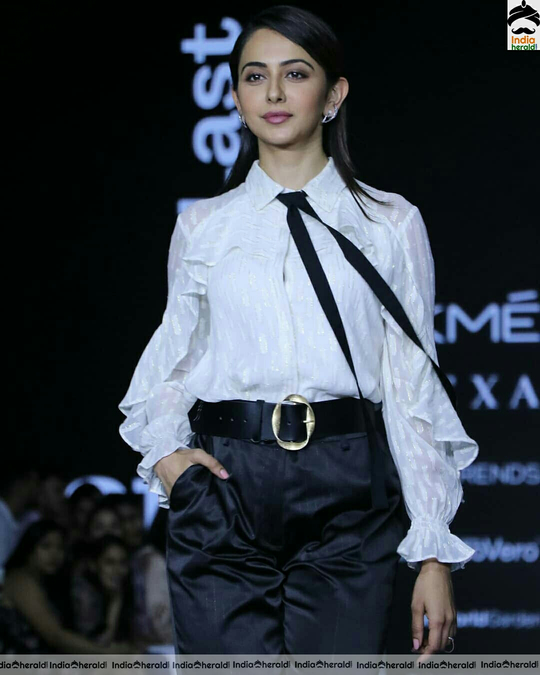 Rakul Preet Cute White And Black Dress Stills