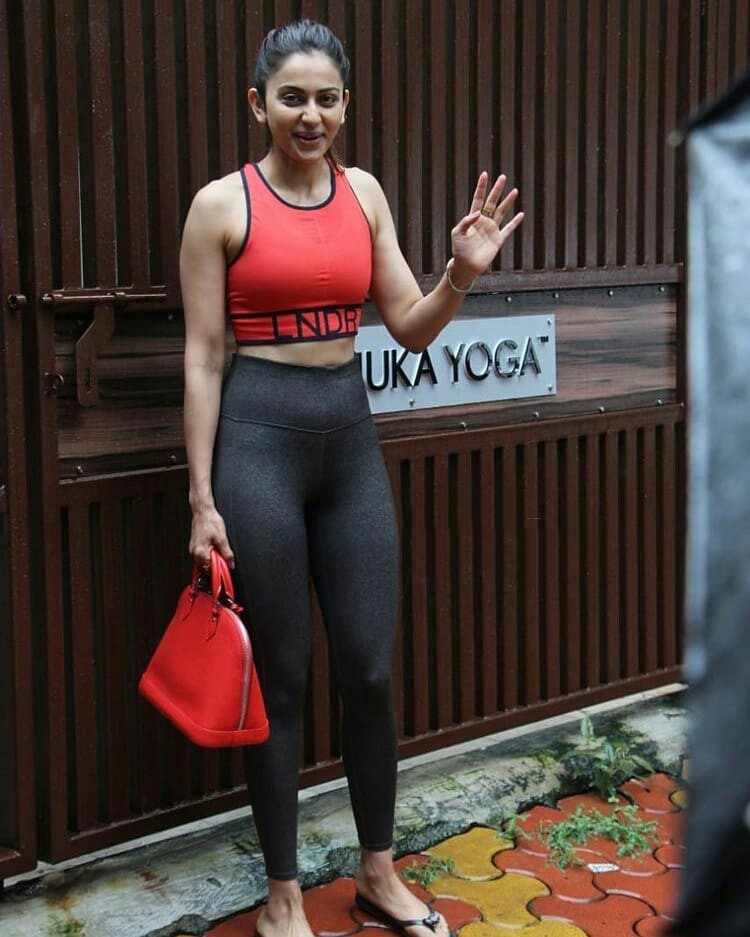 Rakul Preet Hot In Tight Pilates Dress