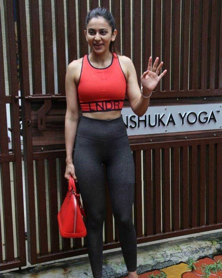 Rakul Preet Hot In Tight Pilates Dress